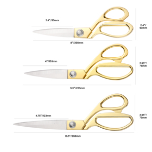 Vàng Phoenix Vải Kéo <span class=keywords><strong>8.5</strong></span> <span class=keywords><strong>9.5</strong></span> 10.5 Inch Nhiệm Vụ Nặng Nề Thép Không Gỉ May Kéo Chuyên Nghiệp Thợ May Kéo - Product Image 5