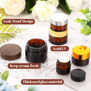 Pots en plastique écologiques 150g 250g 500g avec couvercle en bambou à vis, 8oz, ambrés dépolis, pour cosmétiques, beurre corporel, crème pour les yeux, lotion - Product Image 4