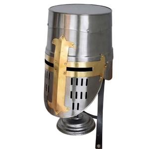 Casque d'armure de chevalier médiéval templier-Grand casque en acier avec doublure confortable. - Product Image 1