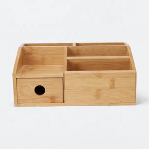 ZB BSCI Factory Bamboo <strong>Desk</strong> <strong>Organiser</strong> <strong>Desk</strong> <strong>Tidy</strong> Pen Holder Makeup <strong>Organiser</strong> Office Multifunctional Organizer - Product Image 2