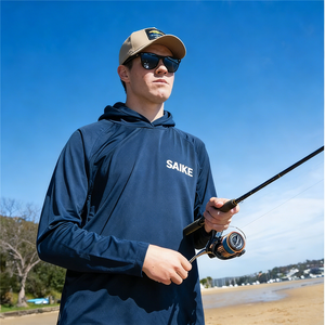 Groothandel Visserijkleding Op Maat Heren Performance Hoodie Snel Droogende UV-bescherming UPF 50 Waterdichte Hoodie Visserijshirt - Product Image 1