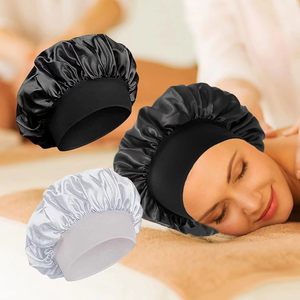 Gorro de pelo de satén elegante, turbante elástico personalizable, gorro de ducha de baño, gorro de noche suave ligero para dormir para mujeres, viaje diario - Product Image 6