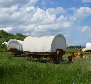 Nieuwe Grote Outdoor Luxe Mobiele Tent Huis Glamping Wagon Tent/Luxe Hotel Camping Wagon Tent Auto/Houten Huis Overdekte Wagen - Product Image 3