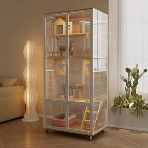 Büyük Kedi Kafesi Cam Panoramik Süper Lüks Kapalı Evcil Hayvan Evi Uzay Tasarımlı - Product Image 1