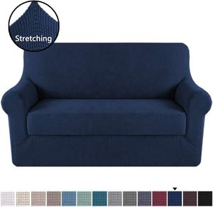 Funda de <span class=keywords><strong>sofá</strong></span> elástica de 2 piezas, cubierta de <span class=keywords><strong>sofá</strong></span> de 2 plazas, suave, lavable, para muebles - Product Image 2