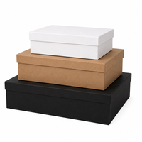Ensemble de boîtes cadeaux personnalisées en gros avec couvercle et base, en papier kraft, carton rigide, noir, blanc, marron, emballage de luxe pour vêtements