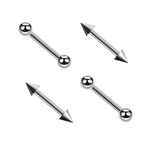 316L Stainless Steel Material Eyebrow Stud With Beads, <b>Titanium</b> Lip Stud, Stainless Steel Tongue Stud, Ear Bone - Product Image 4