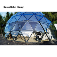 Kawagebo Kamp 7m verre fête salon professionnel luxe camping en plein air glamping igloo hôtel serre rougeoyant dôme géodésique tente maison