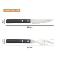 Vente en gros de couteaux à steak en acier inoxydable PP Set de couverts à fourchette pour restaurant d'hôtel