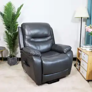 Modernes schwarzes Wohnzimmer Älter elektrisch angetriebene Einzellehne Leder schaukel-Massage-Sonnenlehne Sofa-Stuhl