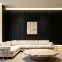 Panneau mural acoustique 3D moderne en MDF avec isolation phonique NRC 1.0 pour la décoration intérieure d'hôtel, installation par collage LVJI SXP001