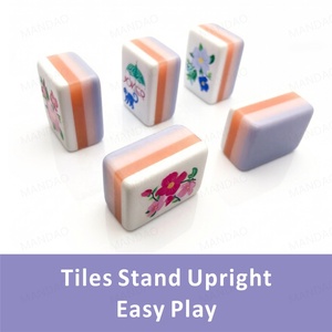 Customizable Modern Foldable 4-Layer Acrylic <b>Mahjong</b> Game <b>Set</b> Luxury 160 Card Pattern with Manufacturer New Light Purple - Product Image 5
