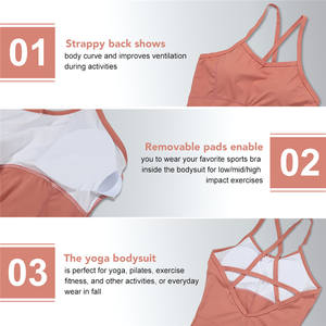 HEXIN New Listing Sexy Kreuz Schnürung Low Back Scrunch Butt Fitness Sport Frauen One Piece Yoga Jumps uit - Product Image 6