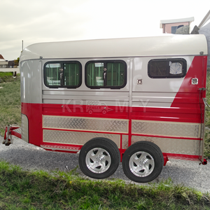 รถพ่วงขนส่งม้าแบบมืออาชีพ ป้องกันการลื่นไถล ปลอดภัยสำหรับม้า 3 ตัว พร้อมพื้นที่อยู่อาศัย - Product Image 4