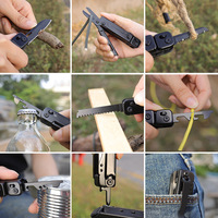Compact 12-en-1 En Acier Inoxydable Étanche Couteau Pliant Amovible Ciseaux Ouvre-Bouteille Multi-Outil En Plein Air Camping D'urgence