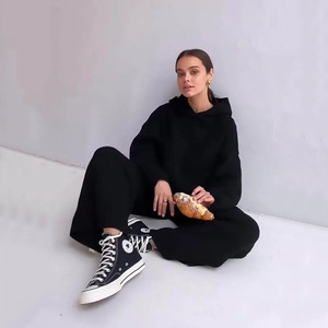 Ensemble de survêtement sportif pour femme JAC22 B6031 – Nouveauté deux pièces tendance pour l'automne-hiver, style décontracté européen à devant long - Product Image 3