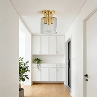 Ensemble de luminaires de plafond modernes et élégants en verre cannelé, luminaire en verre et fer élégant pour salon, chambre à coucher, couloir