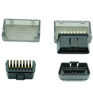 Obd2 J1962 OBD 16 Pin Connector With OBD Housing Gold Plated Male Connector Obd Diagnostic Plug Housing