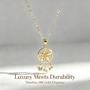 Collana con Pendente a Stella in Oro 18K da Donna PCX, Stile Arabia Saudita, Ciondolo Delicato con Nappa, Regalo di Fidanzamento, Gioielli Raffinati AU750 - Product Image 2