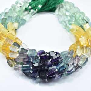 Perles de pierres précieuses en forme de pépites de fluorite naturelle, 6x11 mm, perles en vrac pour la fabrication de bijoux, provenant d'un fabricant indien - Product Image 6