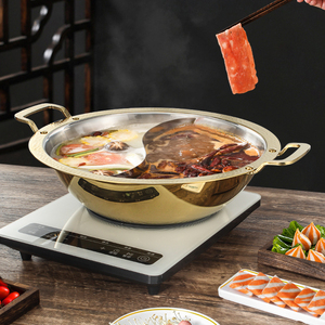 Nồi lẩu Yuanyang hai ngăn, dung tích lớn, chất liệu thép không gỉ 304 dày dặn, dùng được cho bếp từ và bếp gas - Product Image 5