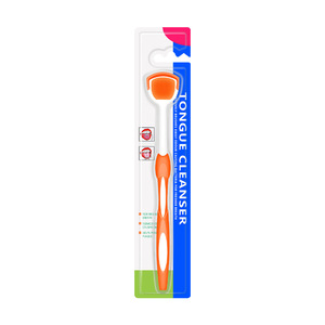 Removedor de Sarro Lingual de Silicona de Doble Capa, Raspador de Lengua de <span class=keywords><strong>Pl</strong></span>ástico, Herramienta de Cuidado Bucal - Product Image 1