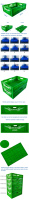 Caisse multifonction légère en maille PP empilable, pliable, emboîtable, recyclable et écologique