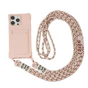 Funda para Teléfono con Tarjetero y Correa para iPhone 17 16 15 14 13 12 Pro Max Plus, Diseño de Accesorios Móviles, Cubierta Trasera de TPU Líquido - Product Image 4