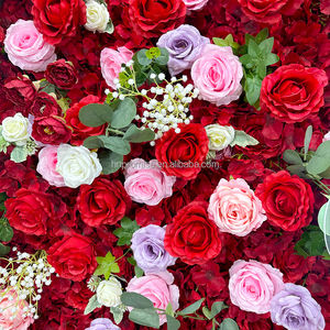 Promesa Boda Eventos Centro de mesa Flor roja Panel de pared Telón de fondo Flor artificial Decoración de pared - Product Image 3