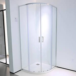 Cabina de Ducha de Esquina Curva Deslizante con Cierre Suave, Diseño Europeo Cuadrado de Aluminio y Vidrio Templado, Venta al por Mayor de Fábrica para Hoteles - Product Image 3