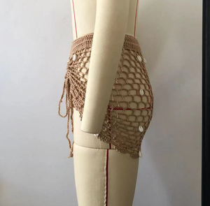 Stok 4 renk Hollow Out tığ etek kabuk detayları el yapımı plaj kapak Ups See Through - Product Image 4