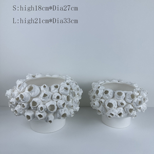 Vaso in Ceramica <span class=keywords><strong>Moderno</strong></span> <span class=keywords><strong>Bianco</strong></span> con Texture Simile al Corallo, Forma Organica Scultorea, Portafiori Testurizzato, Vasi in Ceramica 3D per Boccioli - Product Image 6