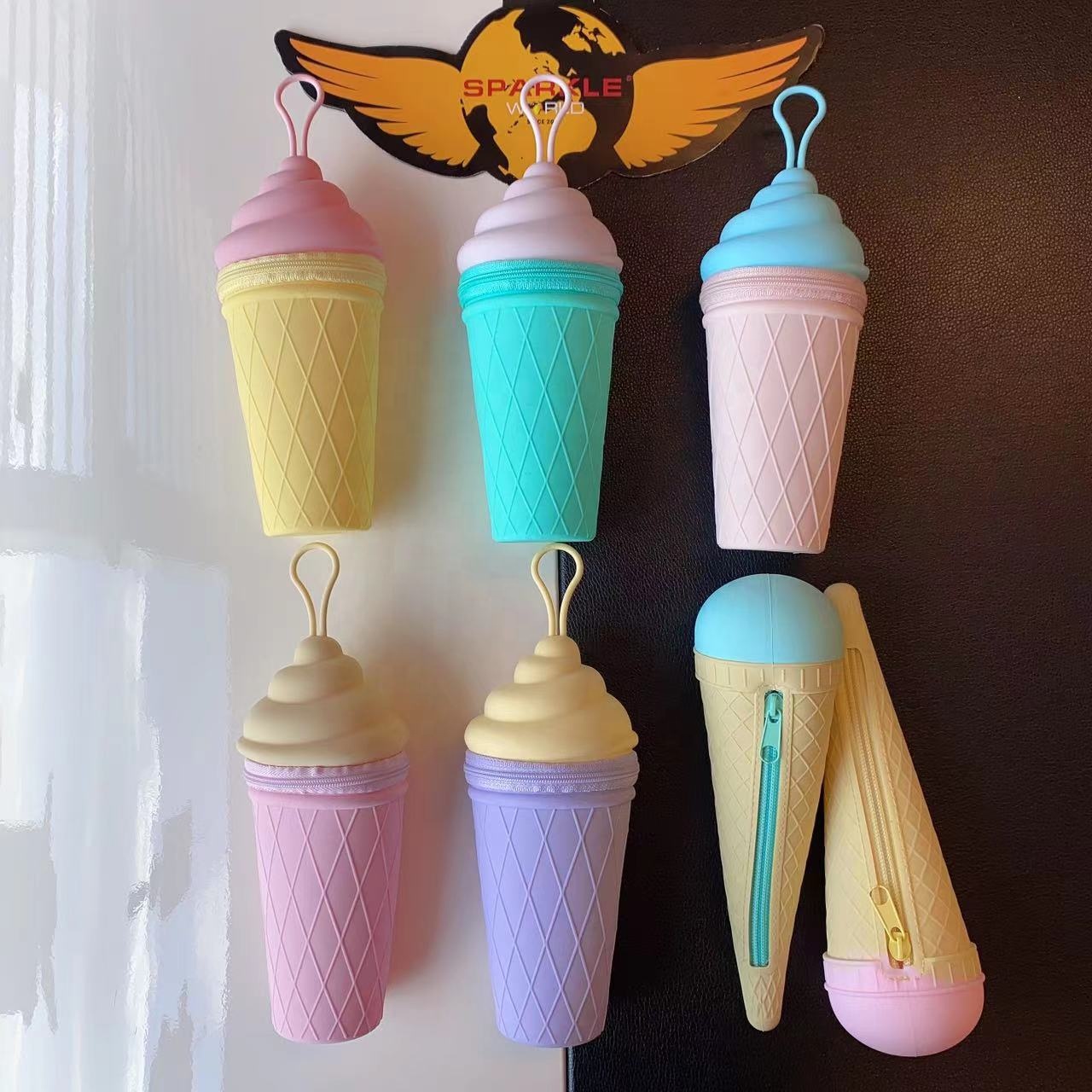 Оригинальные креативные Новые прочные модные школьные сумки для ручек, сумка для мальчиков и девочек, милый силиконовый пенал для мороженого