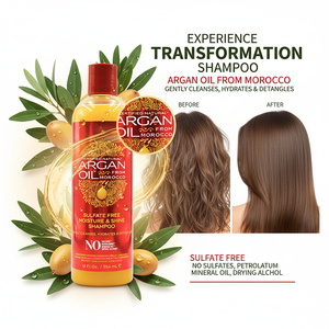 Private Label Organic Vegan Argan Oil Nourishing <b>Shampoo</b> for Curly Sulfate Free <b>Moisture</b> Shine Gently Cleanses Hydrates - Product Image 3