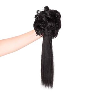 Nueva peluca Hanfu de estilo chino con cola de caballo y cabello liso para mujer, de una pieza, fácil de usar. - Product Image 2