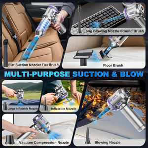 Outil d'urgence, aspirateur de voiture, 16000Pa, forte aspiration, 6000mAh, aspirateur <span class=keywords><strong>sans</strong></span> fil avec lampe LED et souffleur d'air pour l'extérieur et la maison - Product Image 4