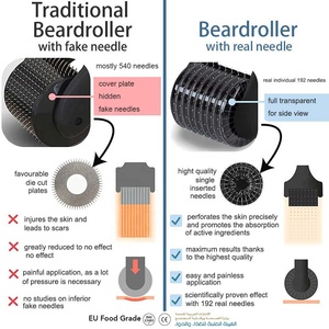 Meilleur pour les hommes Home Derma Rolling System Microneedle Roller pour la croissance des <span class=keywords><strong>cheveux</strong></span> du cuir chevelu et de la barbe Traitement du visage ciblé - Product Image 4