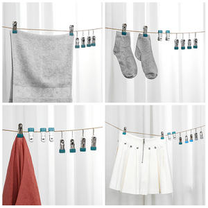 Confezione da 10 mollette per bucato con impugnatura antiscivolo in acciaio inossidabile per calzini, asciugamani, biancheria intima, guanti, sacchetti per alimenti - Product Image 2