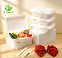 Contenants alimentaires en bagasse écologiques, résistants à la graisse et compatibles micro-ondes, boîtes à clapet en bagasse, boîtes à emporter jetables