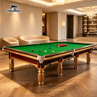 Table de billard en bois massif de 12 pieds avec plateau en ardoise véritable, surface stable et lisse, table de billard professionnelle pour salle de jeux