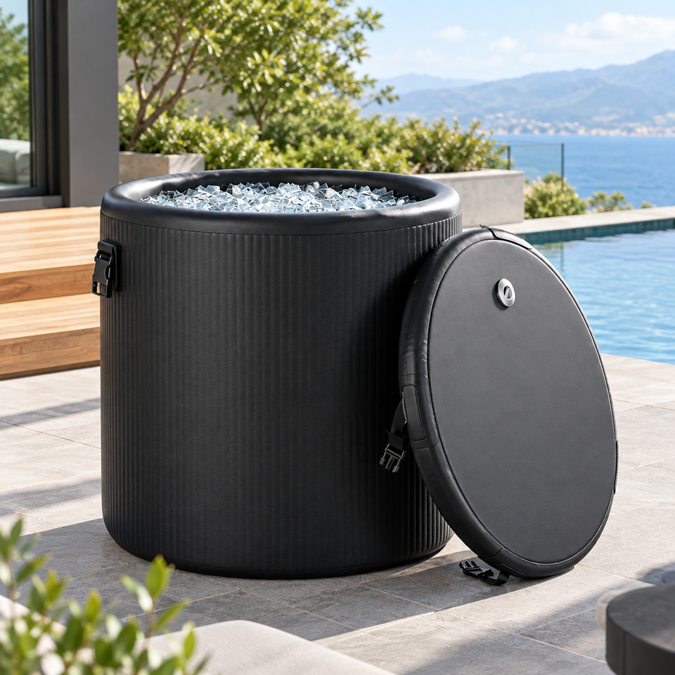 Portable Round Inflatable Ice Bath Tub PVC Cold Plunge Barrel With ...