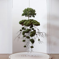 Décoration paysagère artisanalette en bois massif de style pêcheur, rocaille artificielle pour plafond suspendu, aménagement de scène, plante pour salon de thé