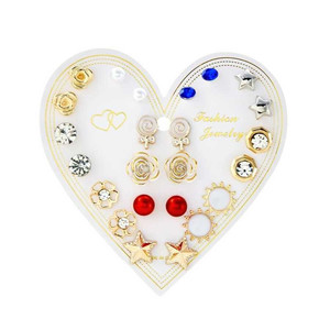 Vendita calda moda di tendenza geometrico cerchio di perle orecchini lega ragazze gioielli all'ingrosso - Product Image 1