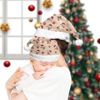 Gorro de Navidad Personalizado con Estampado Completo de Huellas de Perro, Gorro de Santa Claus para Cachorros, OEM ODM, Venta al por Mayor, Gorro de Fiesta para Niños y Familias