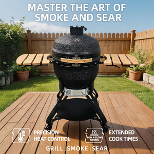 KIMSTONE 2026 Nuevo Modelo de Parrilla de Cerámica de 22 Pulgadas, Ahumador para Barbacoa al Aire Libre, <span class=keywords><strong>Asador</strong></span> <span class=keywords><strong>Kamado</strong></span> Todo en Uno para Jardín, Patio y Cocina al Aire Libre - Product Image 5