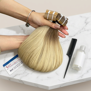 ผมต่อแบบเทปตรง สีบลอนด์ ผมแท้ 100% แบบ Double Drawn ขายส่ง - Product Image 1