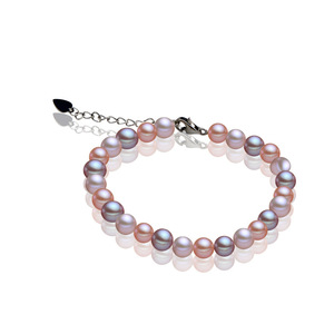 สร้อยข้อมือไข่มุกคุณภาพสูงสำหรับเด็กผู้หญิง สีผสม ขาว ชมพู ม่วง ลูกปัดเล็ก สร้อยข้อมือไข่มุกคุณภาพดี - Product Image 1