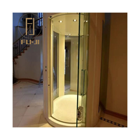 Elegante Ascensore Panoramico Circolare per Osservazione Domestica, Telaio in Acciaio Inox, Trasmissione AC Senza Ingranaggi, 3-5 Piani