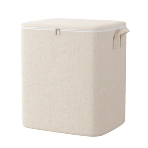 Cotton Linen Storage Bag Off White Rectangle Large Capacity Clothing Organizer Moving Seasonal Storage - Product Image 5