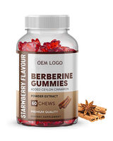 Gummies de berbérine de haute qualité en gros d'usine, avec poudre de berbérine, cannelle de Ceylan et vitamines
